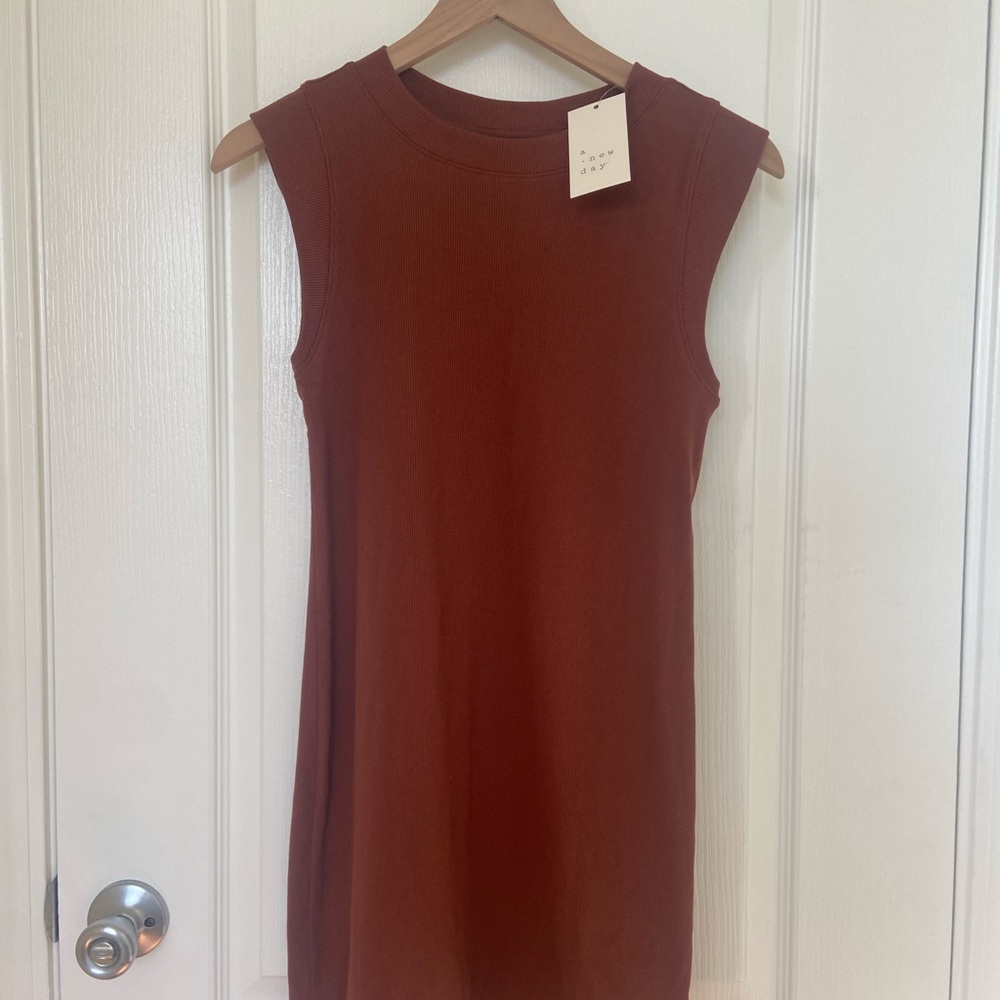 a new day Sleeveless Rust Dress - Picture 3 of 6